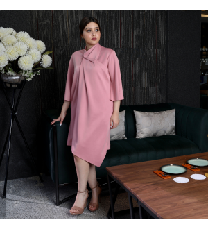 Draped Midi Crape Dress