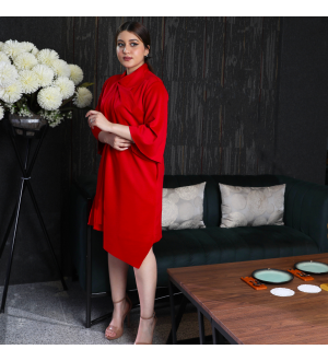 Draped Midi Crape Dress